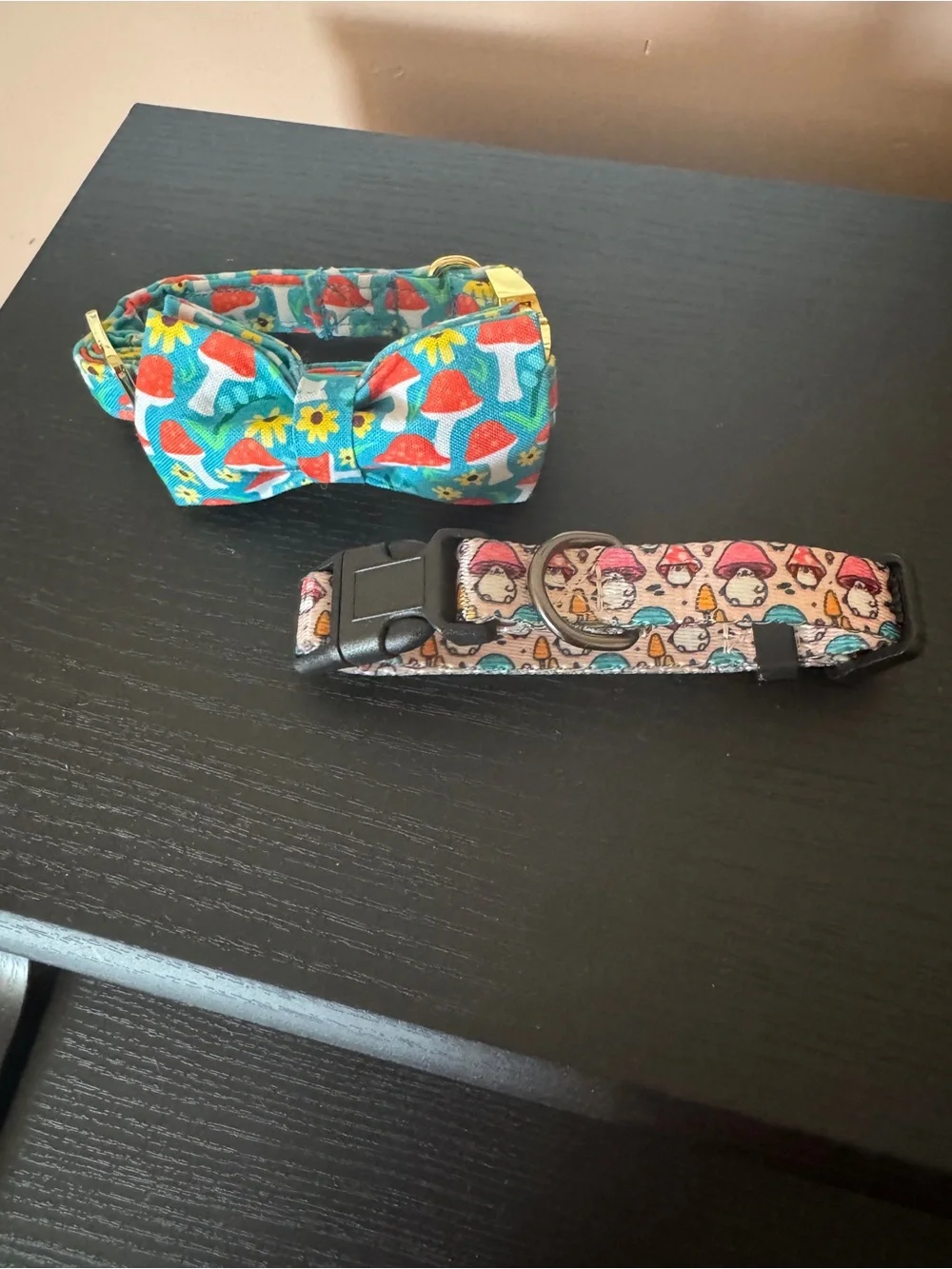 NWOT Set Of 2 Mushroom Pet Collars Adjustable Small
